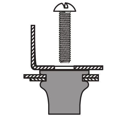 Utilizzare la manopola posteriore della rivettatrice per avvitare ulteriormente lo stelo all interno del rivetto per 2-3