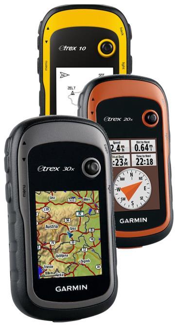 OUTDOOR GPS Serie etrex etrex 10: Schermo LCD 2,2 monocromatico, 160x240 pixels Ricevitore GPS ad alta sensibilità Fino a 1000 posizioni memorizzabili Autonomia fino a 25 ore (con due batterie AA non