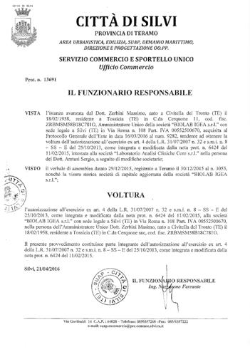 Principi fondamentali 5. Responsabile e personale in servizio 6.