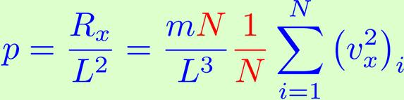 Pressione / 2 Per il teorema dell impulso, la forza media che una molecola esercita sulla parete è: Nel caso di N molecole la componente x della forza risultante è: Si è moltiplicato e diviso per il