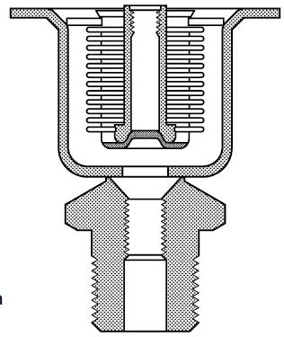 Funzionamento delle unità Funzionamento a sicurezza intrinseca per decrescente La fig. a mostra la sezione del soffietto del modello 32W a sicurezza intrinseca per decrescente.