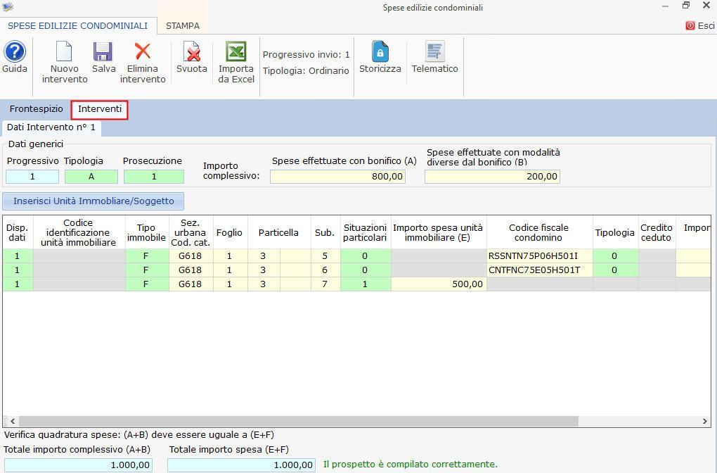 : permette, una volta inseriti i dati dell intervento da comunicare e compilato il Frontespizio con l indicazione dei dati dell Intermediario, di generare e inviare il file all Agenzia delle Entrate.