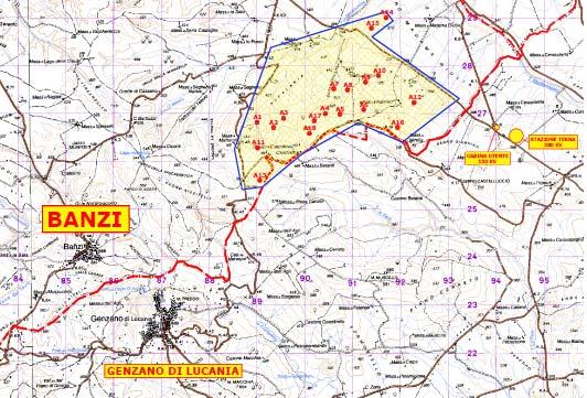 2. INQUADRAMENO ERRIORIALE ED IDROGRAFIA Oggetto del presente studio è il progetto di un parco eolico ubicato nel territorio comunale di Banzi in provincia di Potenza, come riportato in figura n. 2.