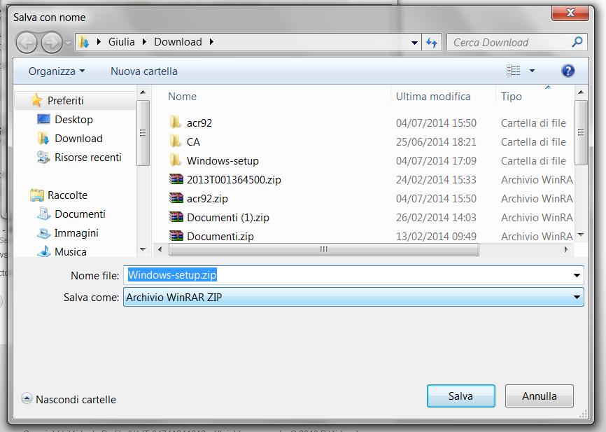 f. Estrarre ora i files contenuti nell archivio Windows-setup.