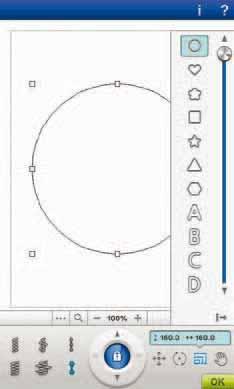 DISEGNO APPLICAZIONE Forme, lettere, numeri In odi ca ricamo s orare l icona isegno applicazione per aprire la relativa nestra popup.