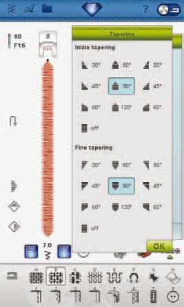 4 Cucito SPECIALI TECNICHE DI CUCITO Il menu dei punti X - Punti speciali include punti per tecniche speciali come nodi e orlature.