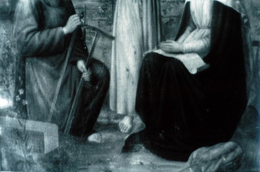 dipinto, la foto n 12 del dettaglio del piede destro di Gesù mentre