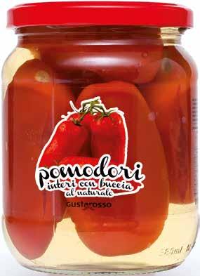 pomodori interi con buccia al naturale Ingredienti Pomodori interi, acqua, sale Peso netto 520gr Utilizzo Pizza, pasta Informazioni Nutrizionali (Valori medi