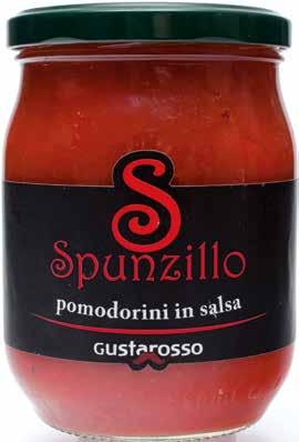 Spunzillo POMODORINI IN SALSA Ingredienti Pomodorino, salsa di pomodorino Peso netto 520gr Utilizzo Pizza, pasta Informazioni Nutrizionali (Valori medi per