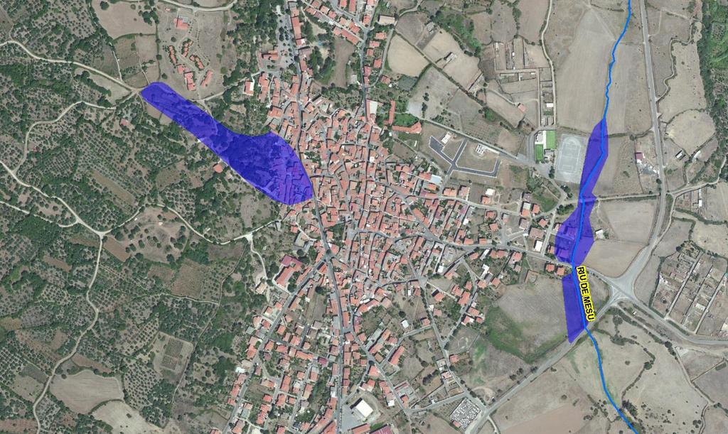 6.1. Il sistema idrografico periurbano e interurbano Ne fanno parte i seguenti corsi d acqua: RIU DE MESU (bacino 2 a) Compluvio a EST dell abitato (Figura 3) che fa parte del sistema del rio Mannu,