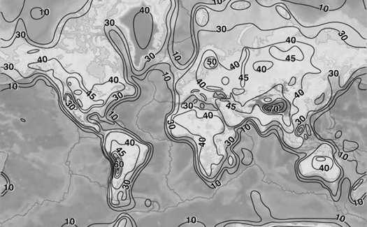 tettoniche (alcuni cm all anno) modella la superficie della crosta terrestre