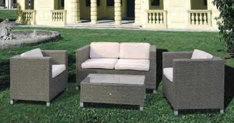 SET GIARDINO POLYRATTAN MARATEA struttura in acciaio verniciato - polyrattan resistente ai raggi UV, non tossico - tavolino rettangolare 91x51x33h cm (senza