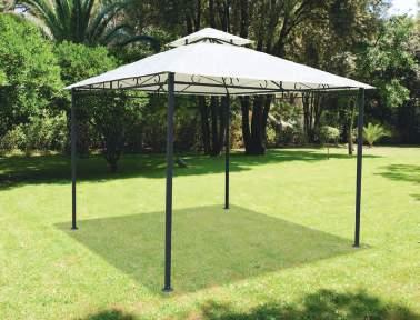 OMBRELLONI E GAZEBO MALAGA 3x3 mt - girevole 360 - telaio in alluminio - verniciato a polveri di colore grigio antracite - 8 stecche