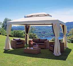 GAZ 035 Gazebo quadrato 3x3 m Struttura Ø 100 mm in alluminio verniciato epoxy antracite con camino antivento