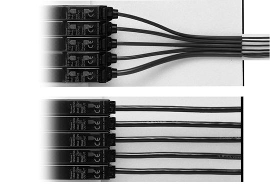 Il sensore utilizza i connettori a cablaggio ridotto specifici OMR introdotti con il sensore E3X-DA-N.