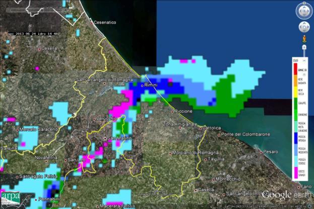 Figura 6: Foto di grandinata a San Marino scattata prima del nubifragio su