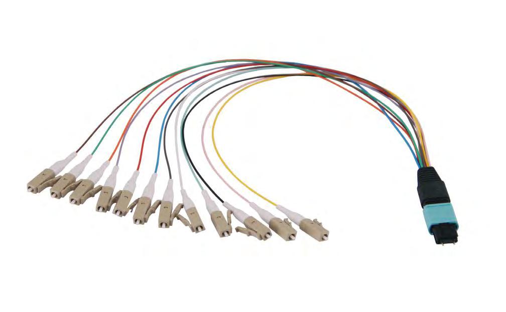 0 Connettore maschio MPO (con pin), SC/APC, Simplex, SM, 12 connettori Cavo 12 fibre OS1 9/125μm : 0.3 m. Guaina esterna LSZH Colore: Giallo SC, MM maschio 3312.0622.