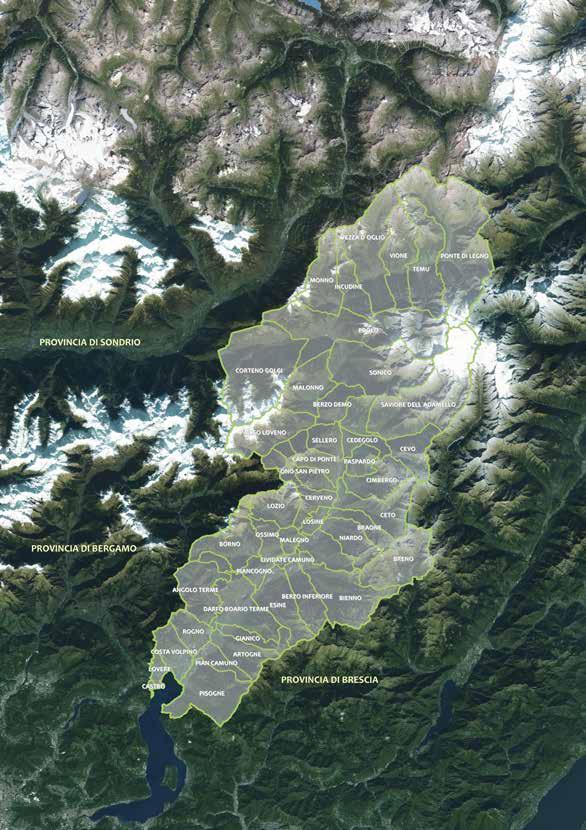 I CONFINI DELL AREA MAB VALLE CAMONICA - ALTO SEBINO comprende 40 comuni della Comunità Montana di Valle Camonica, oltre a 5 comuni