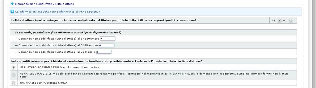 3. Tempo Parziale (Servizio fruito per meno di 5 ore al giorno): stessa cosa del punto 2, solamente riferito al tempo parziale.