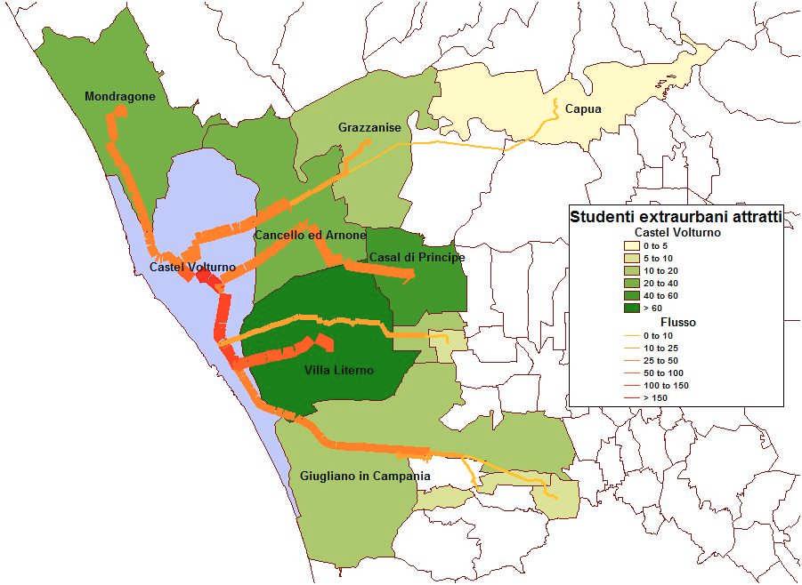 Tabella 22 Primi sei comuni per numero di studenti nel bacino degli istituti superiori di Castel Volturno Castel Volturno Castel Volturno 649 71% Villa Literno 90 10% Casal di Principe 42 5%