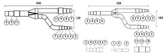 11110520-11110521 CODICE 11110524 PRESSIONE MAX 50 bar A 420 mm 4 25,53 Ø 1 A 300 mm A 500 mm 4 15,88 Ø 5/8 9 31,75