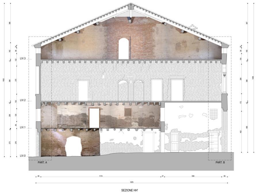 Sezione longitudinale di villa veneta