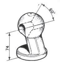 SG00 4710 Sfera Ø 75 con asola (dx-sx) SG00 4711 Sfera Ø 75 con foro SG00 4734 Maniglia ad una