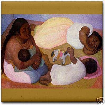 Diego Rivera La Siesta 1926, Oil on Canvas, 21 ½ x 29