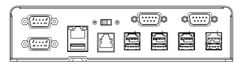 Sezione 3: Funzionamento Disposizione 1 2 3 4 5 6 7 9 8 10 Veduta frontale (alto) e veduta posteriore (basso) del modulo di espansione Elo. 1 Porte USB a COM seriale 6 Porta USB alimentata +24V/2.