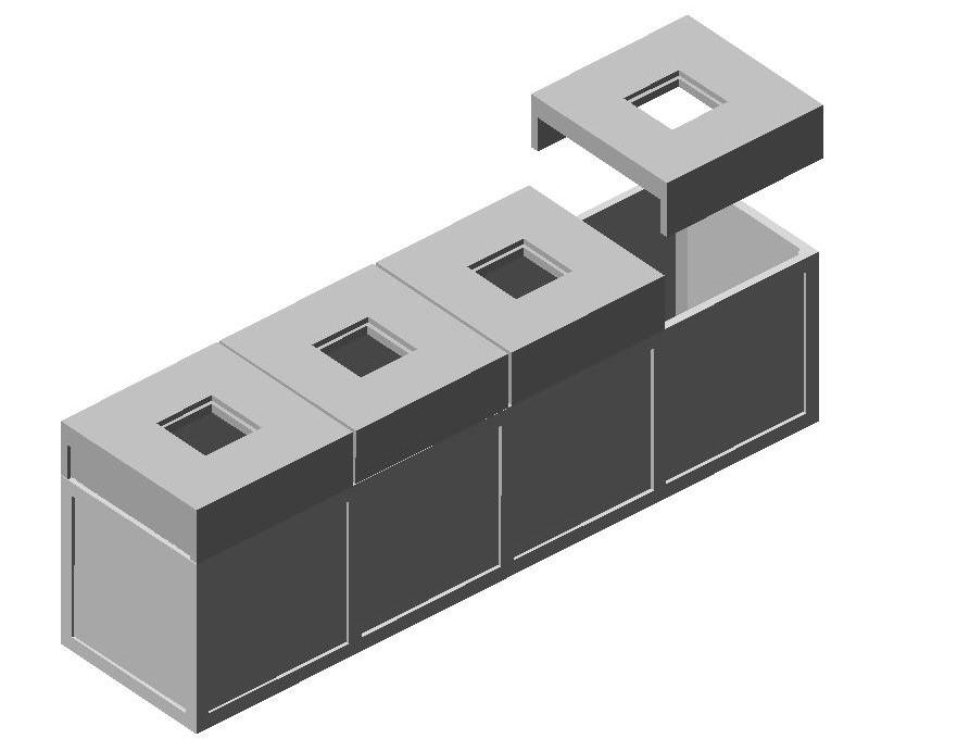 h h l b d Dimensioni esterne vasca (m) Peso coperture (qli) Modello d b x l h Peso vasca (qli) soletta carrabile sp = 20 cm soletta pedonale sp = 10 cm Capacità (l) VR/3500