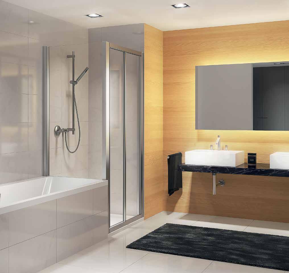 Ricevete una soluzione particolarmente flessibile, dalle dimensioni ridotte e realizzata su misura, da collegare alla vostra vasca da bagno o ad una sporgenza presente nell'ambiente.