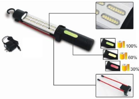 Work-tools Lampada RW 70 Lamp RW 70 Lampada da lavoro RW 70 con 70 led ad alta efficienza, alimentata da batteria ricaricabile con tecnologia ioni di litio.