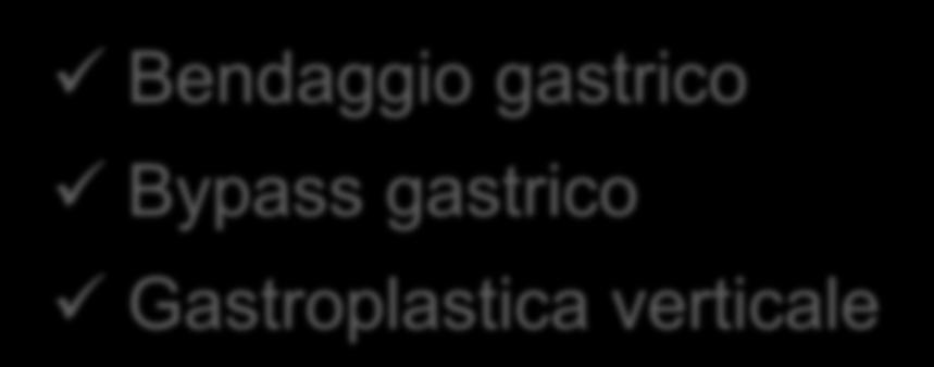 Bypass gastrico Gastroplastica verticale