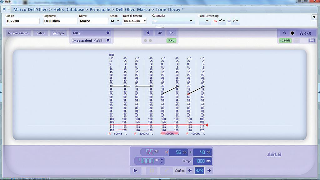 TEST SOPRALIMINARI SISI, ABLB, Tone decay e Bekesy HERMES è un audiometro clinico professionale completo ed affidabile.