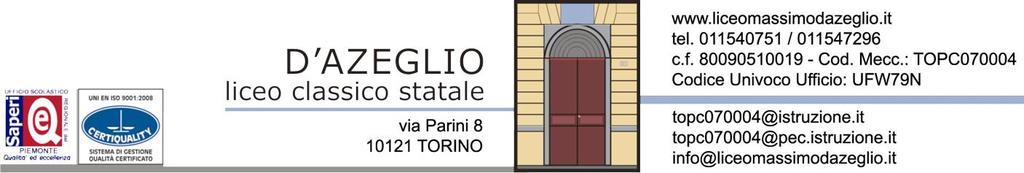 Torino, 2 Gennaio 2017 Circolare Genitori/Studenti n. 73 Oggetto: Borse di studio Bonifetti Primo Casale Rubatto Tinti.
