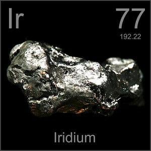 IRIDIO Anche l iridio, di colore bianco-argento, appartiene al gruppo dei metalli del platino ed ha un punto di fusione estremamente alto, essendo uno degli elementi più densi