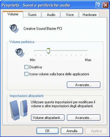 2 1 Regolare il Volume Dal Pannello di Controllo è possibile accedere a differenti aree di configurazione del sistema operativo.