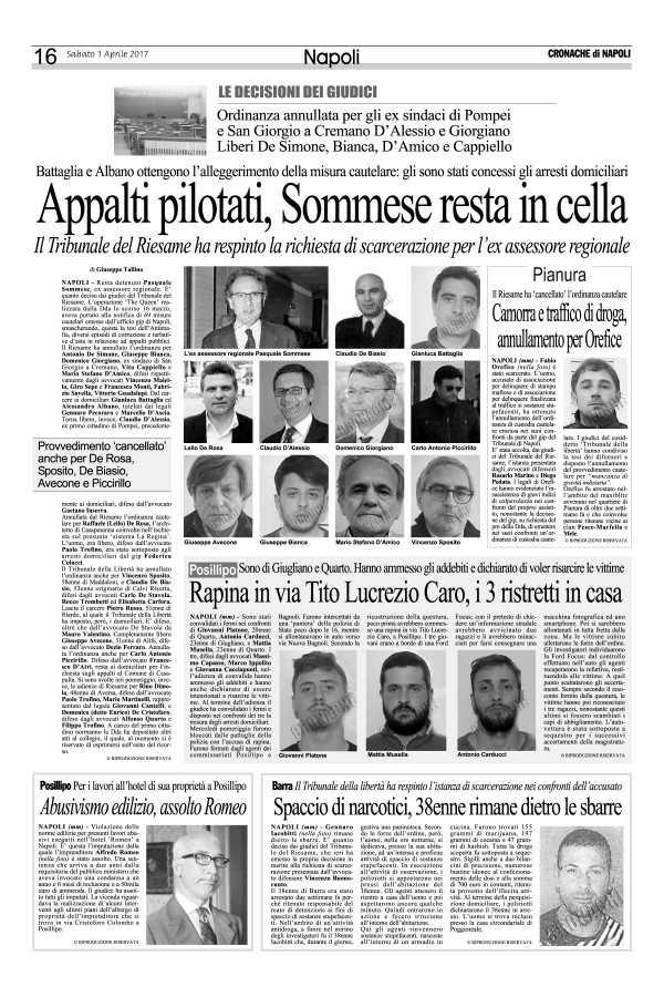 Pagina 16 Cronache di Napoli Pianura Camorra e traffico di droga, annulamento per Orefice Il Riesame ha 'cancellato' l' ordinanza cautelare NAPOLI (mm) Fabio Orefice (nella foto) è stato scarcerato.