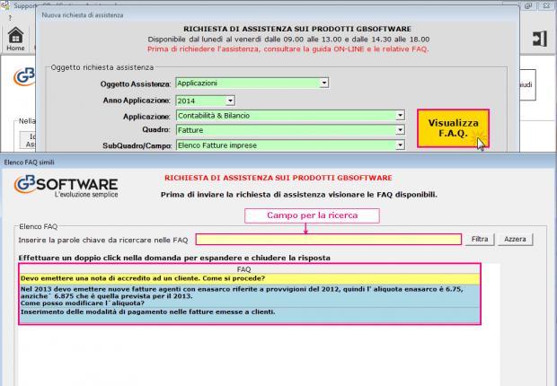 All interno di questa form sono attive le seguenti funzioni: Cliccando su Vedi tutte le FAQ dell applicazione, ti sono proposte tutte le FAQ inserite per l Applicazione/Quadro/SubQuadro di