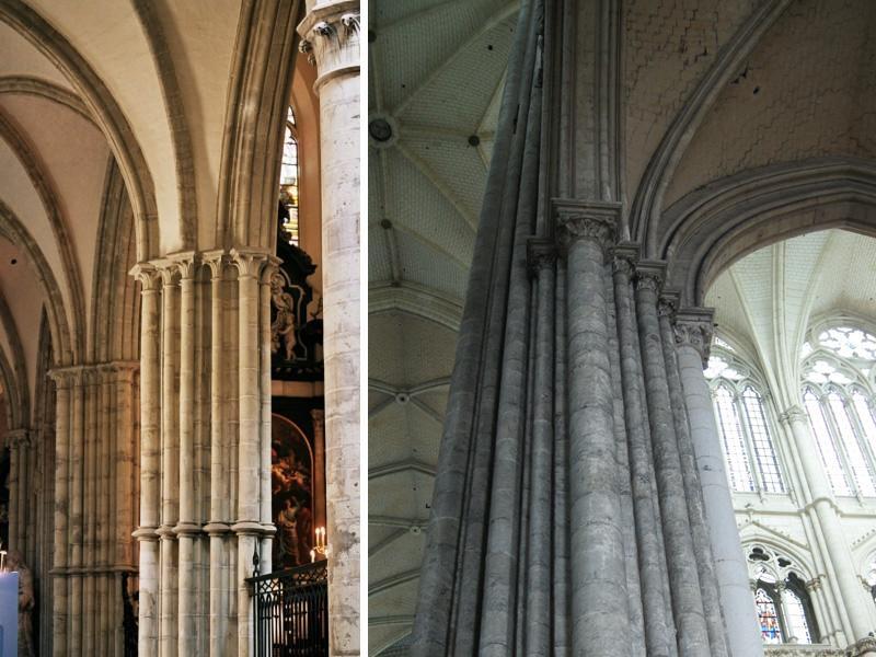 Tutta quest esuberanza subisce una botta d arresto con il Gotico: capitelli così ricchi e robusti avrebbero interrotto le linee verticali che dai pilastri a fascio si diramano verso le volte.