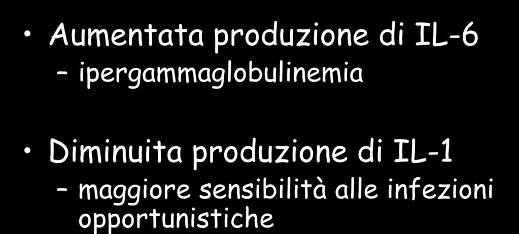 Diminuita produzione di IL-1 maggiore