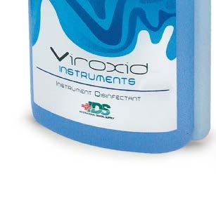 Disinfettante sporicida e detergente un solo veloce passaggio Viroxid Istruments ha un elevato potere detergente, in grado di eliminare completamente la pulizia manuale.