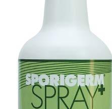 Azione rapida e sicura Sporigerm Spray + è testato come spray e grazie ad un elevata capacità coprente, agisce in modo completo ed in un solo minuto su HIV, HCV e HBV (5 minuti su TBC).