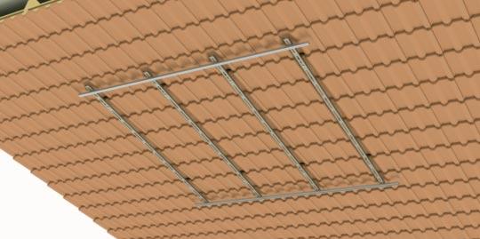 Pannelli piani PremiumPlus Montaggio e ricambi Pannelli piani PremiumPlus Kit di montaggio Binario di supporto Binario di montaggio Per il montaggio su tegola: Set di montaggio di ganci da tetto