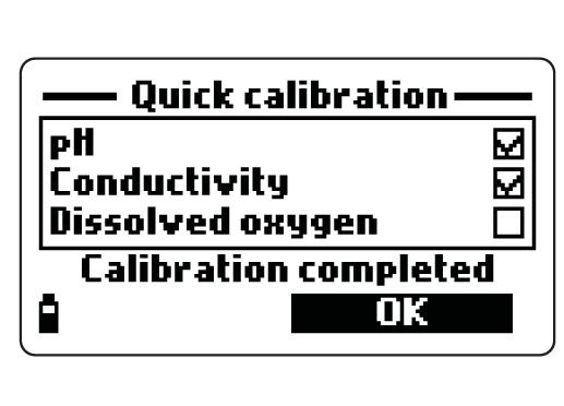 Avvitare il beaker di calibrazione vuoto sul corpo della sonda. Il beaker non dovrebbe essere asciutto. Premere Accept per chiudere il messaggio visualizzato.