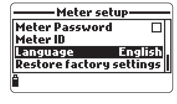 Per disabilitare la protezione tramite password, evidenziare Meter Password e premere Modify, inserire la password e quindi premere Disable. Nella casella di testo compare No password.