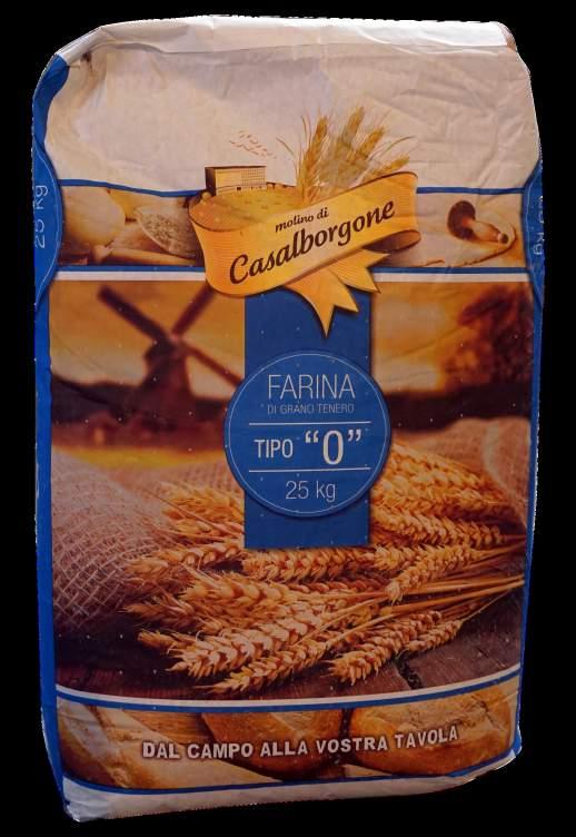 0' Nazionale e 00' Nazionale Da coltivazioni locali È una farina debole, a basso contenuto di glutine, ma molto elastica.