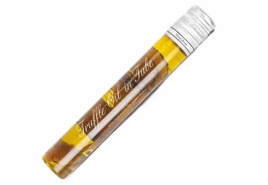 I Condimenti al Tartufo I Condimenti al Tartufo TRUFFLE OIL IN TUBE CONDIMENTO CON OLIO EXTRA VERGINE DI OLIVA & TARTUFO ESTIVO EXTRA VIRGIN OLIVE OIL WITH SUMMER TRUFFLE TRUFFLE OIL IN TUBE