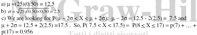 6.18 d)sì, dovrebbe rispecchiare molto bene visto che la binomiale è simmetrica quando p=0,50 6.