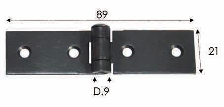 1,11  mm fori ø 4mm Cerniera rettangolare